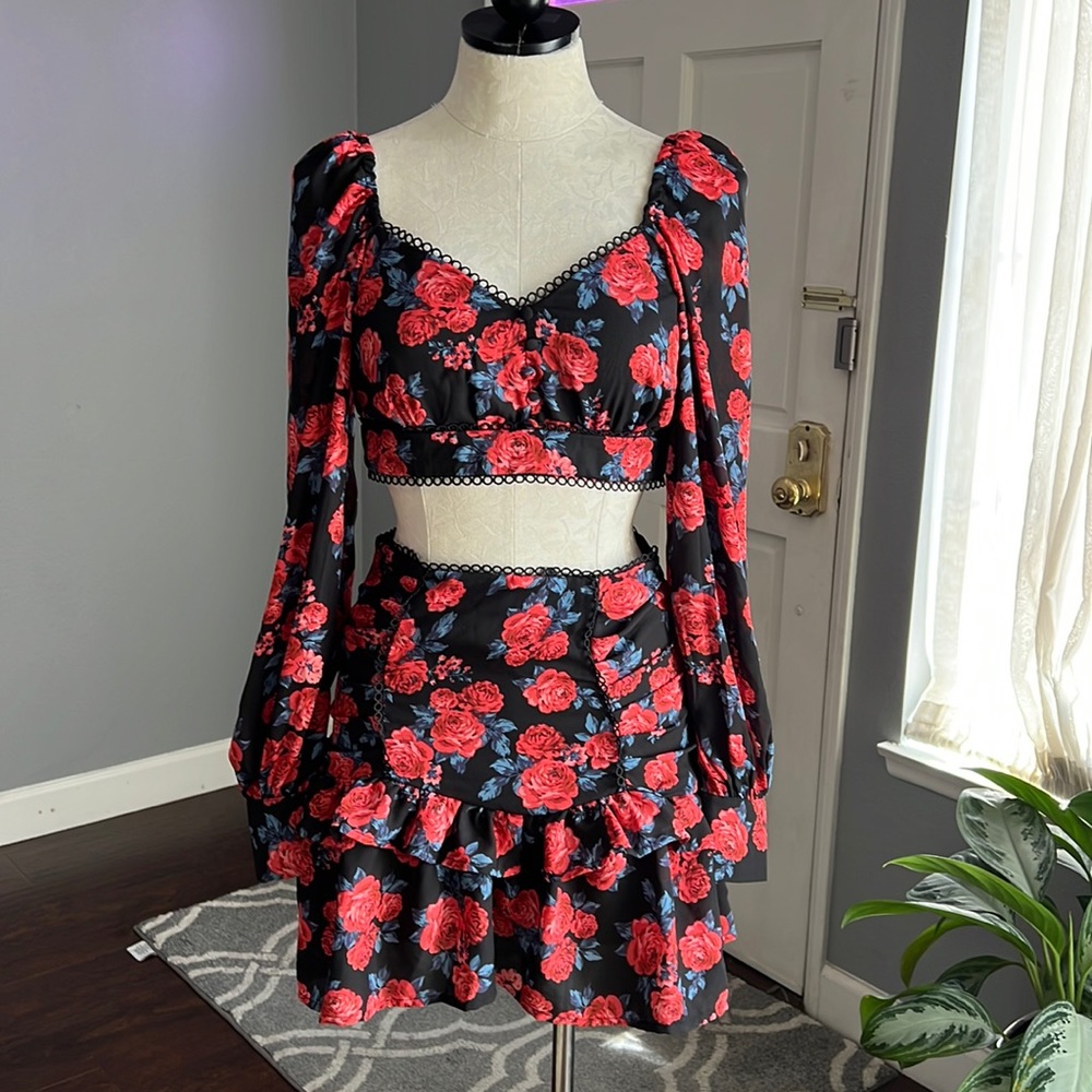 Love By Design Red Rose Print Co Ord Set